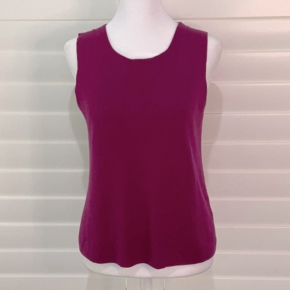 Eileen Fisher 100% Merino Wool Crewneck Shell Sleeveless Purple Tank | Small - Picture 1 of 6